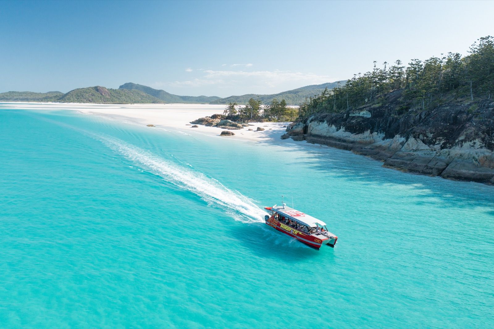 Aerial view of Whitehaven Beach and Hill Inlet in the Whitsundays
