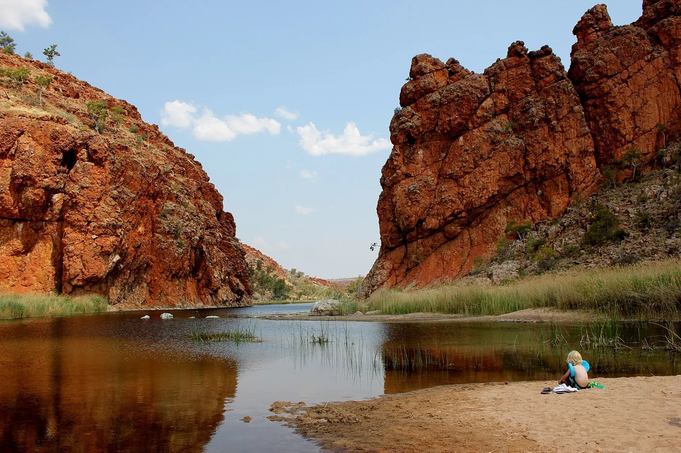 Waterhole and red cliffs in the West MacDonnell Ranges