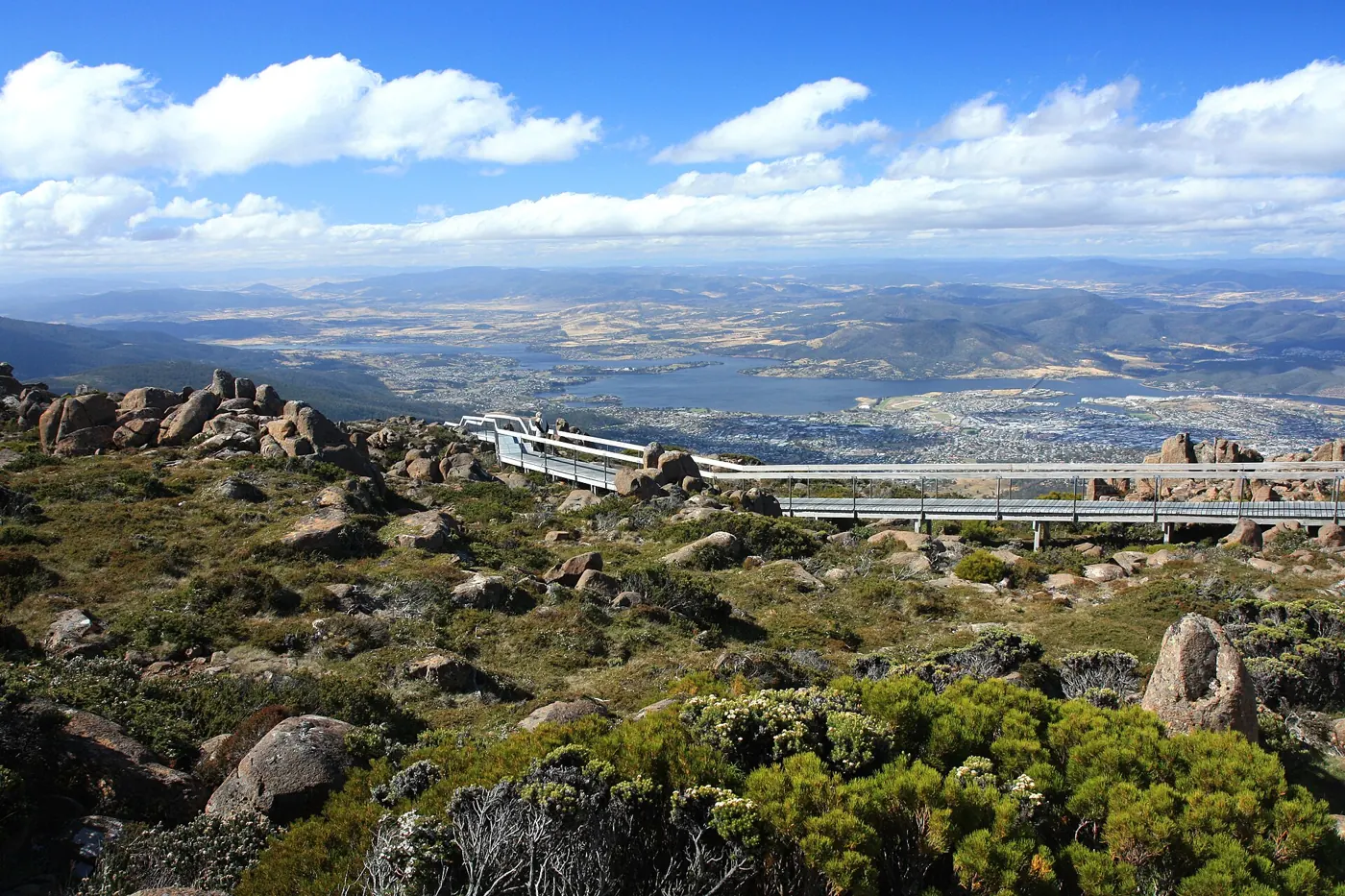 View over Hobart from kunanyi/Mt Wellington
