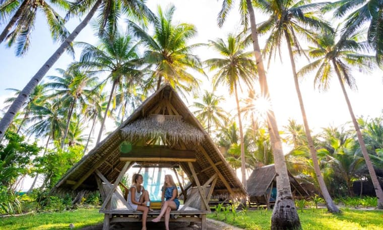 Boat expedition traditional huts, accommodation on Philippines Island Explorer, 17 Days Manila Loop